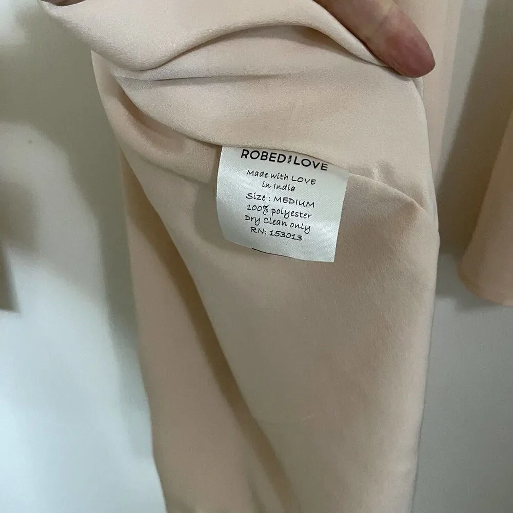 Robed with Love Pink HILDY ROBE bridesmaid bridal shower tie waist robe Medium